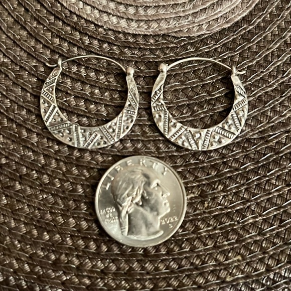 925 Sterling Silver Hoop Earrings - Picture 1 of 2
